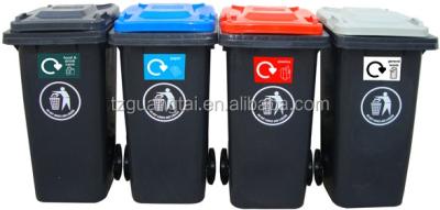 China Sustainable Plastic Black 240L Recycle Bin for sale