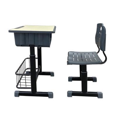 China Modern School Furniture Adjustable Classroom Desk And Chair Set With Pencil Groove for sale