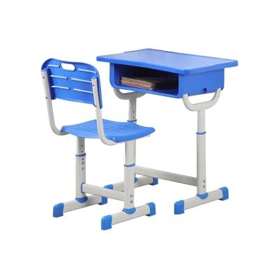 China Modern Style Adjustable Simple Blue Plastic Desk And Chair Set For Student for sale