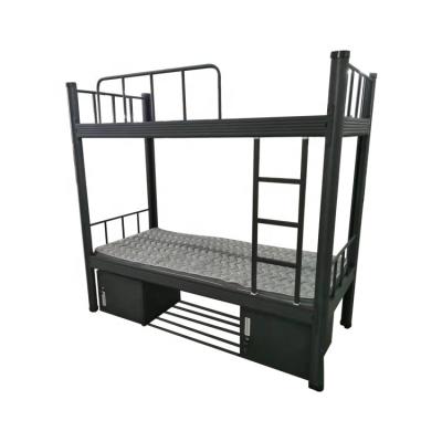 China Modern School Dorm Beds Apartment Metal Bunk Bed With Cabinet for sale