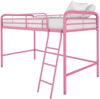 China Modern Pink Metal Loft Twin Bed With Sturdy Steel Frame for sale