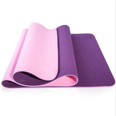 China Custom Printing Kids 6mm Eco-Friendly Non Slip Double Layer Tape Rubber Non Slip Yoga Mat Non Slip,Two Colors Exercise Mat for sale