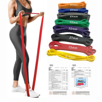 China Durable Customized Latex Pull Up Aid Resistance Exercise Bands Home Gym Elastic Bands Exercise Fitness Bands For Workout for sale