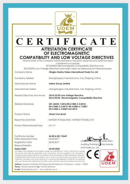 CE - Ningbo Haishu Halee International Trade Co., Ltd.