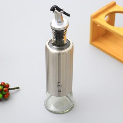 China White Olive Oil Bottle Dispenser 17oz Freshness Retaining Oil Dispenser Bottle For Kitchen Glass Bottle For Oil Or Vinegar Product for sale