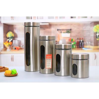 China Latest Design Premium Quality Glass Sustainable Food Storage Canister Kitchen Container Airtight Set With Lids for sale