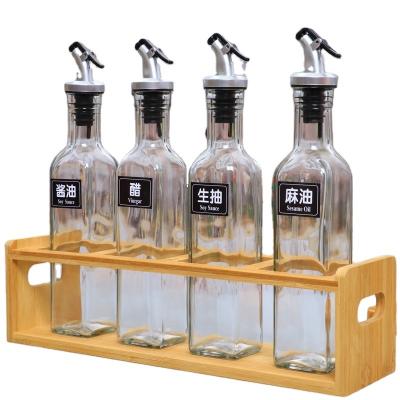 China Freshness Preservation 500ml Square Glass Oil Dispenser Bottle For Vinegar And Oil for sale