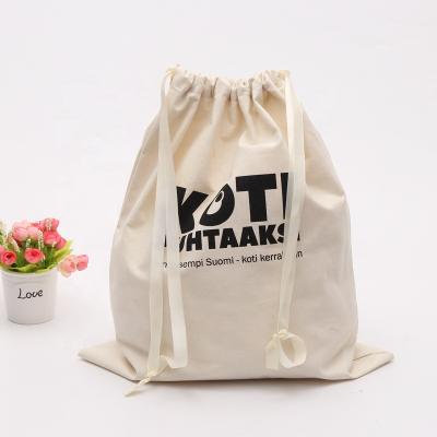 China Low MOQ Factory Price Drawstring Backpack Style Cotton Recycled Organic String Bag With Custom Logo Printing for sale