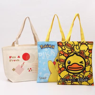 China Full Plate Recyclable Cotton Fabric With Colored Printed Dye Sublimation Tote Canvas Bag for sale