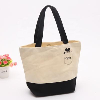 China Fashion Shopping Zipper Printing Women Cotton Tote Bag Recyclable Wholesale Simple Canvas With Printed Logo Custom Made for sale