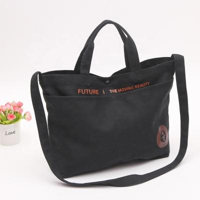 China Fashion Style Single Shoulder Soft Durable Ziplock Handle Cotton Shoulder Organic Canvas Handled Tote Bag For Grocery for sale