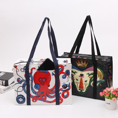 China China Fashion Aseptic Extra Large Promotional Laminated PP Woven Shopping Bag With Zipper for sale