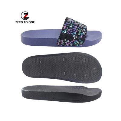 China Bright Color Fashion Classic Logo Unisex PVC PVC Air Blowing Slips Outsole Slipper Sole for sale