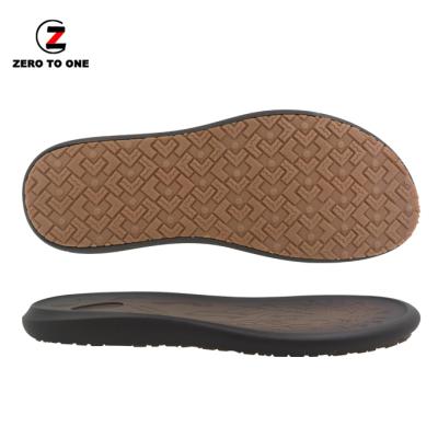 China High Quality PU Leather Sole Insole Flat Men's Rubber Outsole Slide Sandal Sole Slide Sandal for sale