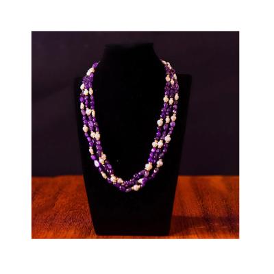 China Africa Fashion Amethyst Crystals Bead Beads Natural Stones Healing Rough Necklaces for sale