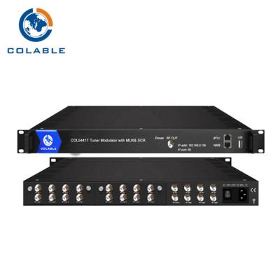 China 12 Channel Tuner Input QPSK Transmodulator Digital Headend , DVB S2 To DVB T Converter for sale