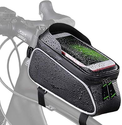 China Bike Bag with New Design Cellphone Bicycle Phone Mount Bag Waterproof Phone Case Holder Cycling Top Tube Frame Bag for sale