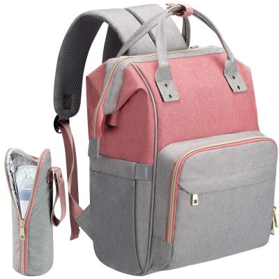 China With USB Free Sample Diaper Bag Fashion Mom Baby Diaper Bags Set Leather Baby Diaper Bag for sale