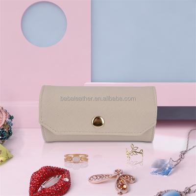 China Hot Selling PU Leather Mini Jewelry Bag Jewelries Packing Bags Travel Jewelry Roll Organizer for sale