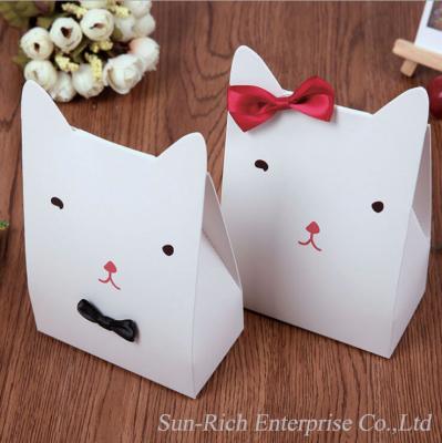 China Custom New Design Dog Head shape Paper box for candy or gift for sale