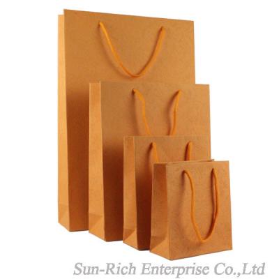 China Wholesale Orange color paper bag gift bag Custom Logo available for sale