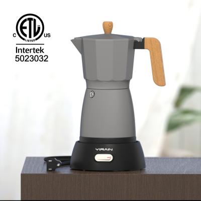 China WITH LID ETL Portable Coffee Maker Mocha 6 Electric Espresso Cups / Electric Wooden Mocha Pot Piece Matte Color for sale