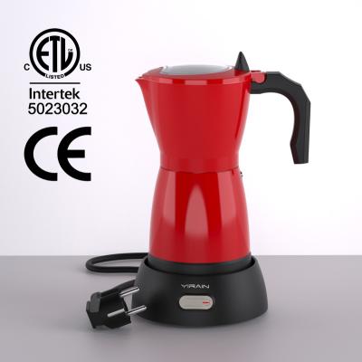 China ETL 110V 480W 6cup 300ml Large Capacity Espresso Coffee Maker Electric Caffettiera Mocha Pot for sale