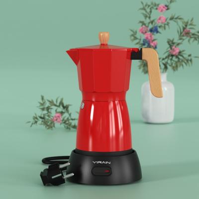 China WITH LID Electric Russian Aluminum Mokapot Coffee Maker New Wooden Part for sale