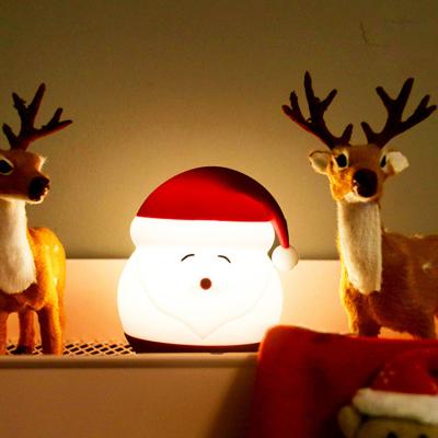 China 2021 Eco-Friendly Silicone Santa Claus Night Light Best Birthday Gift Amazon Led Night Light for sale