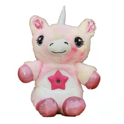 China Lovely 2021 Amazon Hot Selling Children Unicorn Stuffed Animals Night Light for sale