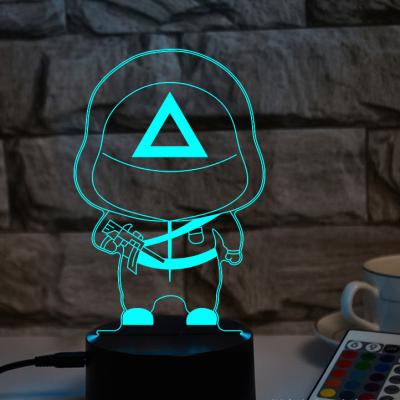 China Creative Toy Gift 3D Souid Game LED Lamp 2021 USB LED Touch Light Souid Light USB LED Touch Light Toy Gift 3D Souid Kid Child Baby Bedroom Small Night 3D Game for sale