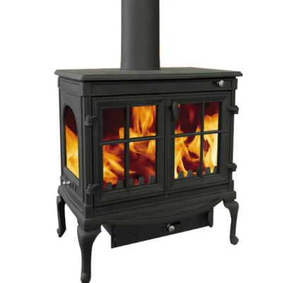 China EUROPEAN Large Cast Iron Stoves Firewood Burning Heaters Unique Freestanding Fire Place Matt Paint Stove Indoor Wood Burning Fireplace for sale