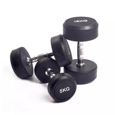 China Hex Rubbell Dumbbell Sale By Bulk High Quality Dumbbell Gym Equipment Round Head Dumbbell / Dumbbell Set for sale