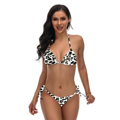 China 2023 Antibacterial Custom Designer Bikini White Leopard Print Design Set for sale