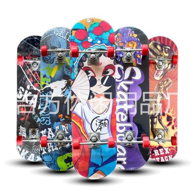 China Youngsters 28 inch four PVC wheels skate board 2808 complete maple kids skateboard for sale