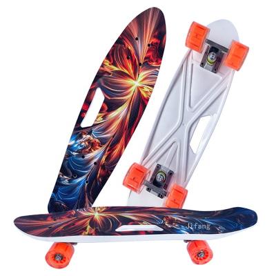 China Youngsters 2022 New portable design fish cruiser skateboard PP plastic skateboard with aluminum trucks for sale