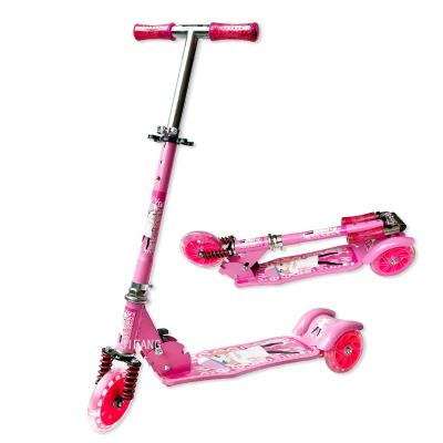 China Youngsters JIFANG foldable pink blue green three wheel scooter iron kids scooter for children for sale