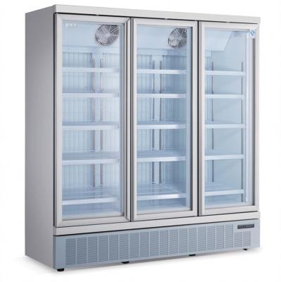 China Best Single-temperature Upright Two Doors Commercial Glass Display Showcase Drink Coolers Refrigerator For Sale for sale