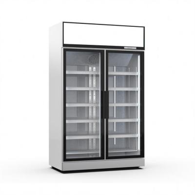 China Wholesale Glass Door Fridge Display Freezer Cabinets Commercial Double-temperature Supermarket Display Fridge For Drinks for sale