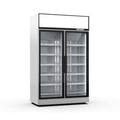 China Double-temperature supermarket display fridge commercial upright counter display glass door refrigerator for sale