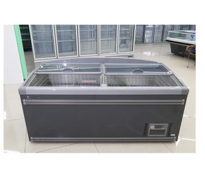 China Frozen Food Display Freezer Factory Direct Sales 350L Island Freezer Cabinet Display Meat Freezers Showcase for sale