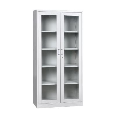 China Factory Hot Sale Adjustable Shelf Adjustable Glass Door (Waist) Steel File Cabinet For Office for sale