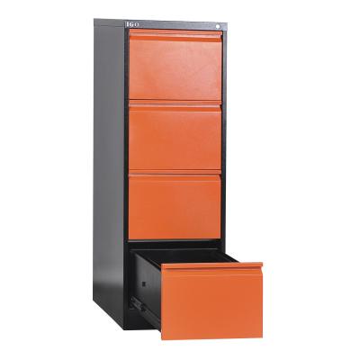 China Knocked Down Structure Luoyang IGO Lockable 4 Layer Metal Drawer Cabinet / 4 Drawer Filler Vertical Cabinets for sale