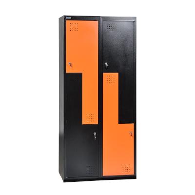 China (Size) Adjustable L Shape Steel Wardrobe With 4 Doors Factory Hot Sale Model Metal Locker for sale