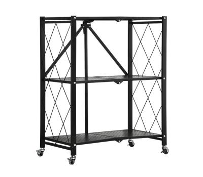 China Preassembled Collapsible Collapsible Foldable Metal Shelf Household 5 Layers Folding Convenient Unfolding Wire Shelves Storage Shelves Rack for sale