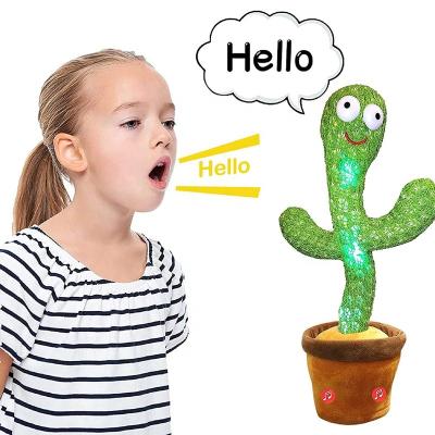 China Gifts Dancing Cactus Toy 120 Songs Singing Talking Record Repeat What You Say Electric Cactus for sale