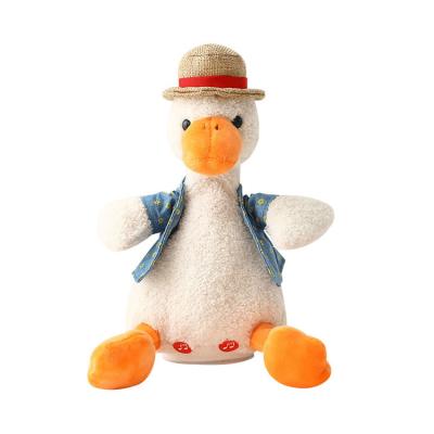 China Cute Fun Funny Duck Music Bedtime Anime Talking Plush Toys Speak Toy for sale