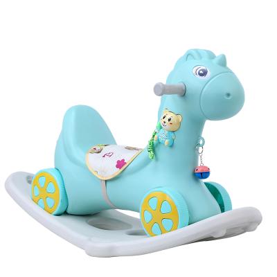 China Ride On Portable Toy Baby Turning Toddler Musical Walker Kids Cartoon Plastic Rocking Horse for sale