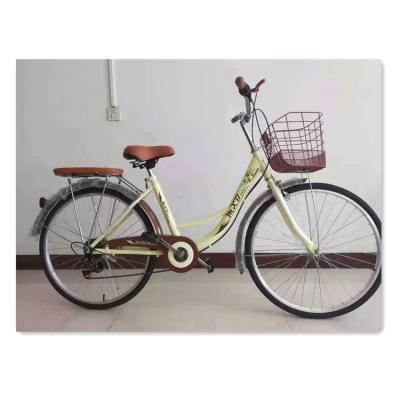 China 2021 steel hot sale city bike in europe single speed city bike for sale bicycle wholesale 24 26 inch city bike for man women for sale