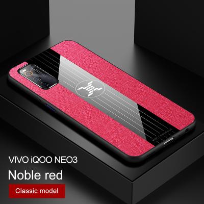 China Mix Color IQOO NEO 3 Phone Case Ring Holder Soft Frame Cloth Case For VIVO IQOO NEO 3 Cell Phone Cover for sale